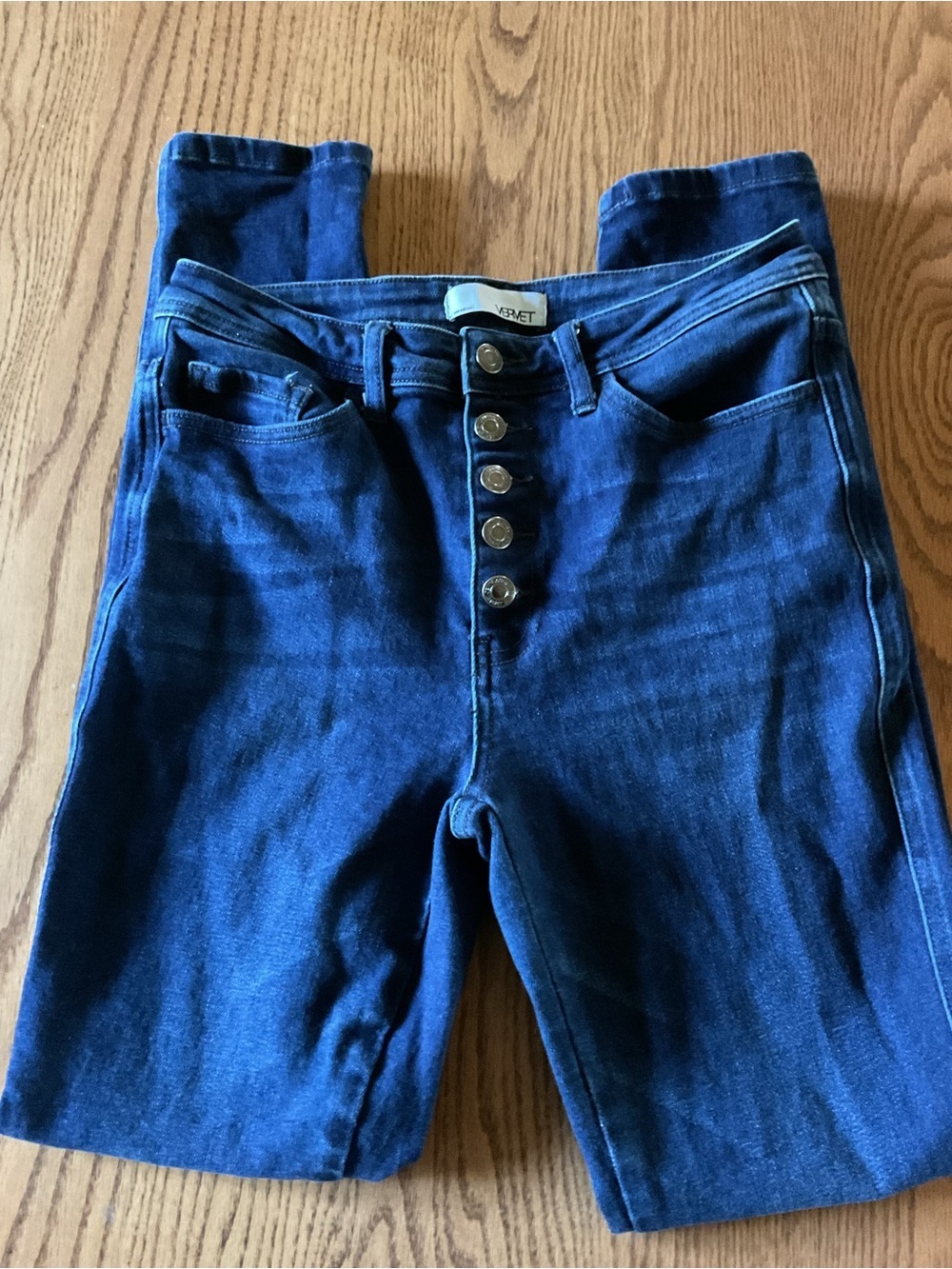 Vervet High-Rise Button-Fly Skinny Jeans - Indigo size 28
